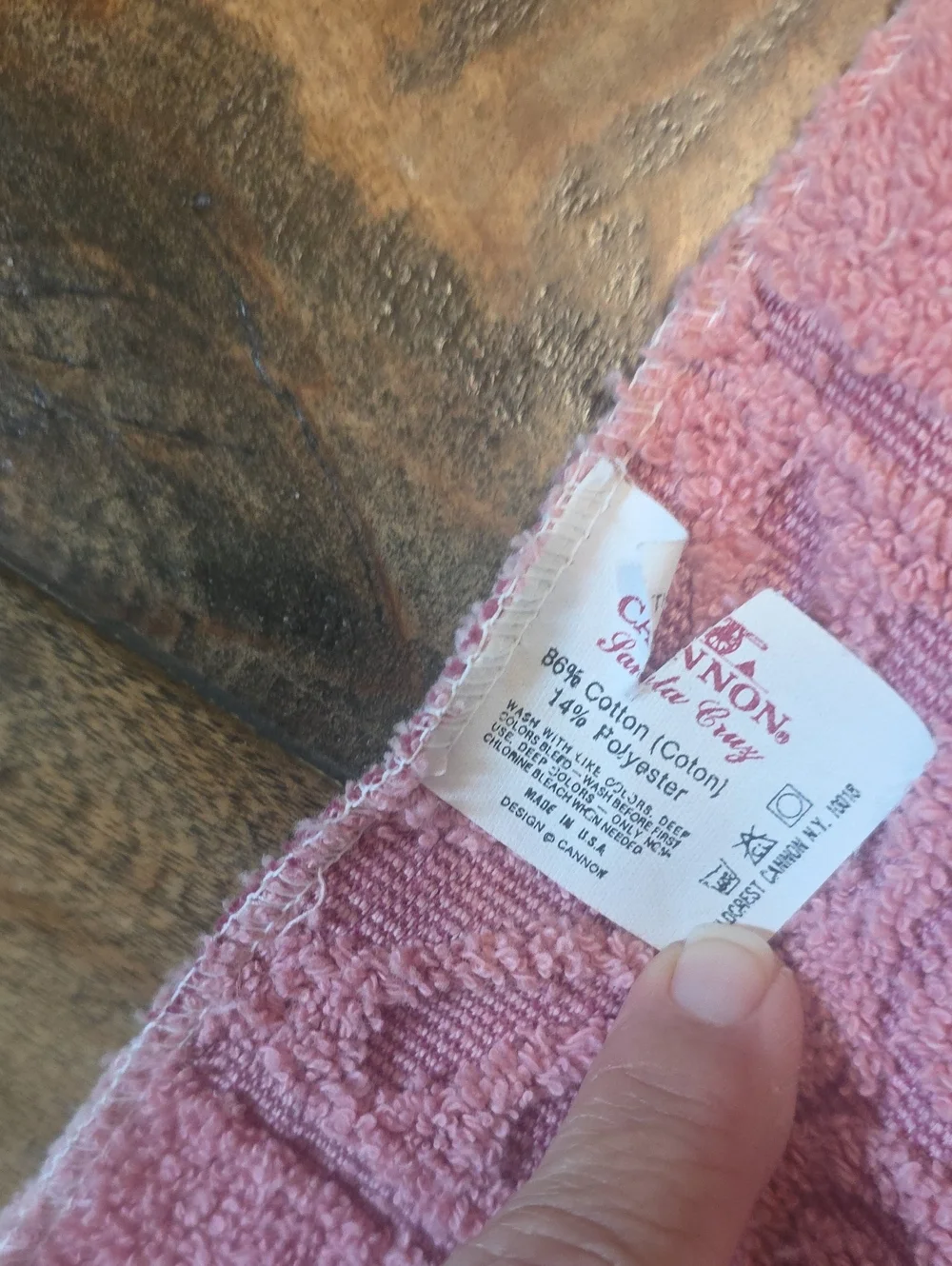Cannon VTG Monticello Santa Cruz Bath Towels Hand Towel Pink Green Gold